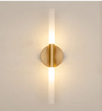 LED Bedroom Wall Lamp Wall Sconces Copper Line Pipe Acrylic Lampshade Indoor Lighting for Living Room Corridor Light Fixture
