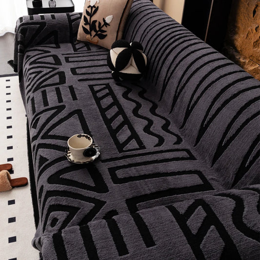 1pc New Bohemian Style Sofa Protector, Vintage Interlaced Comfortable Sofa Blanket, Suitable for Pets, Anti-slip Protection, Lux
