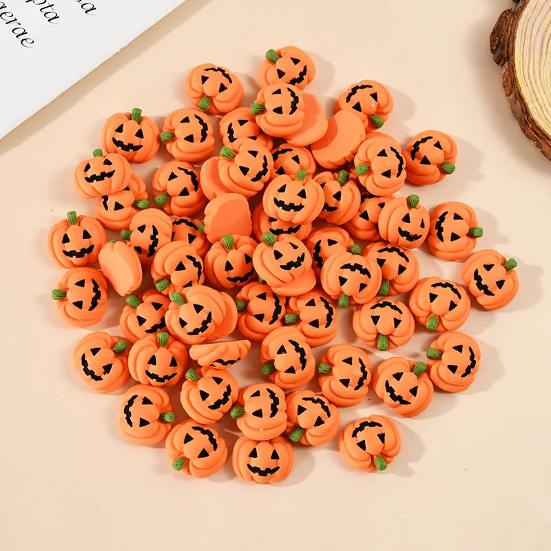 20PCS Halloween Resin Pumpkin Miniatures – Flatback Charms for DIY Crafts, Party Decorations, Home Décor & Gift Ideas