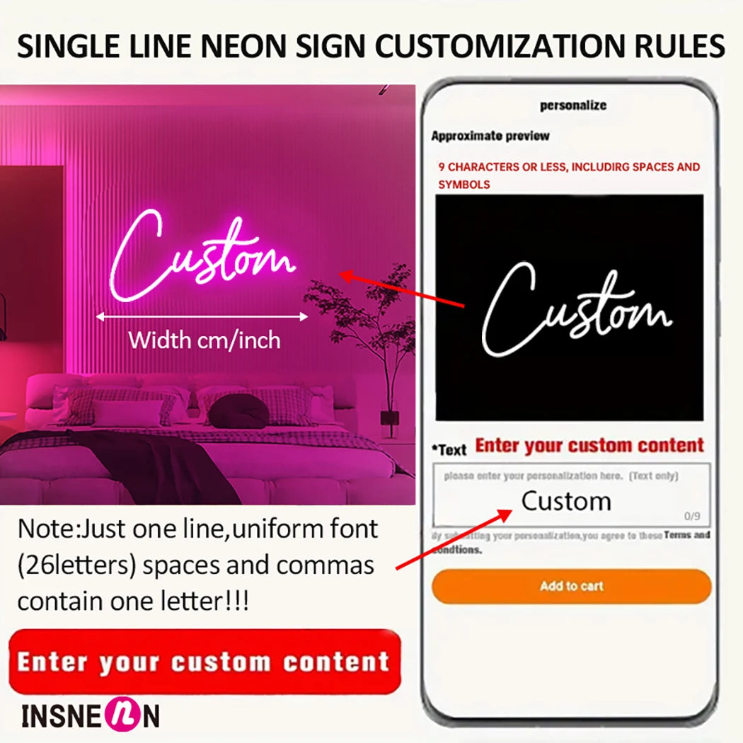 Custom Neon Sign Led Name Light for Kids Name Custom Signs Teenage Gift Led Neon Sign for Wall Decor Bedroom Decor Personalized