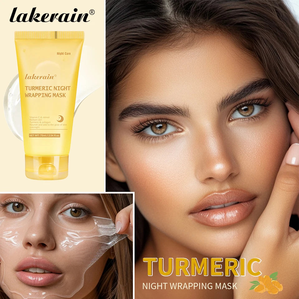 Kojic Acid Turmeric Overnight Wrapping Peel Off Mask Nourishes Hydrolyzed Collagen Glowing Skin Skin Firmnes Korean Skincare