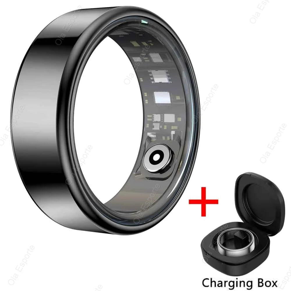 2025 Bluetooth Smart Ring – Heart Rate, Blood Oxygen & Sleep Monitor, Camera Control, 5ATM Waterproof Fitness Smart Ring for Men & Women