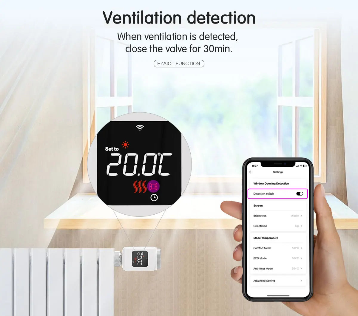 Tuya Smart WiFi Thermostatic Radiator Valve (TRV) – Programmable Temperature Controller with APP Remote Control, Compatible with Alexa & Google Home