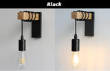 Retro Wood LED Wall Lamp E27 220V 110V Industrial Night Loft Light Fixtures Live Room Bedside Lamp Decor for Bathroom Restaurant
