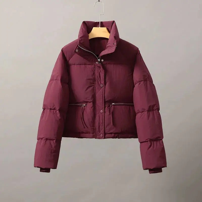 Women’s Lightweight Puffer Jacket – Spring & Autumn Short Bread Coat Down Cotton Parka Outerwear