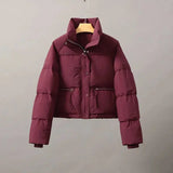 Women’s Lightweight Puffer Jacket – Spring & Autumn Short Bread Coat Down Cotton Parka Outerwear