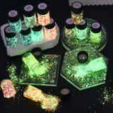 Luminous Glow-in-the-Dark Sequins – Hexagon Epoxy Resin Glitter Pigment for DIY Jewelry, Nail Art, and Silicone Mold Crafts