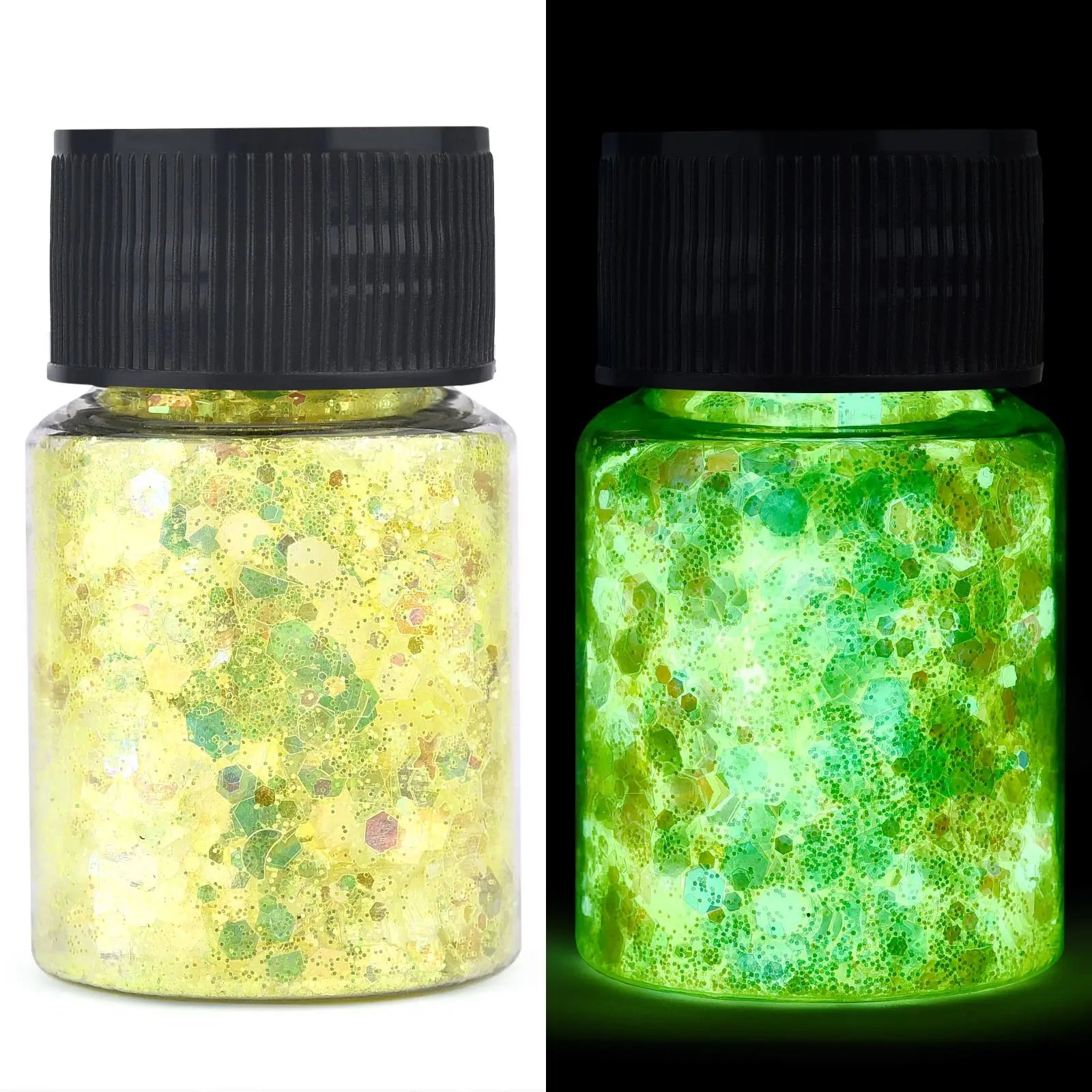 Luminous Glow-in-the-Dark Sequins – Hexagon Epoxy Resin Glitter Pigment for DIY Jewelry, Nail Art, and Silicone Mold Crafts