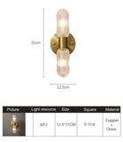 LED Bedroom Wall Lamp Wall Sconces Copper Line Pipe Acrylic Lampshade Indoor Lighting for Living Room Corridor Light Fixture