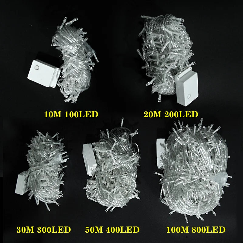 LED Garland String Lights 10M–100M – Waterproof Fairy Lights for Christmas Tree, Wedding, Party, Home & Outdoor Decoration (220V EU Plug)