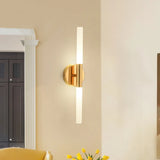 LED Bedroom Wall Lamp Wall Sconces Copper Line Pipe Acrylic Lampshade Indoor Lighting for Living Room Corridor Light Fixture