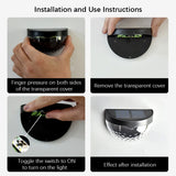 2PCS Solar Wall Lamp, 6LEDs Outdoor Waterproof Solar Light Warm White, for Yard, Garage, Garden, Porch, Fence, Driveway, Railing