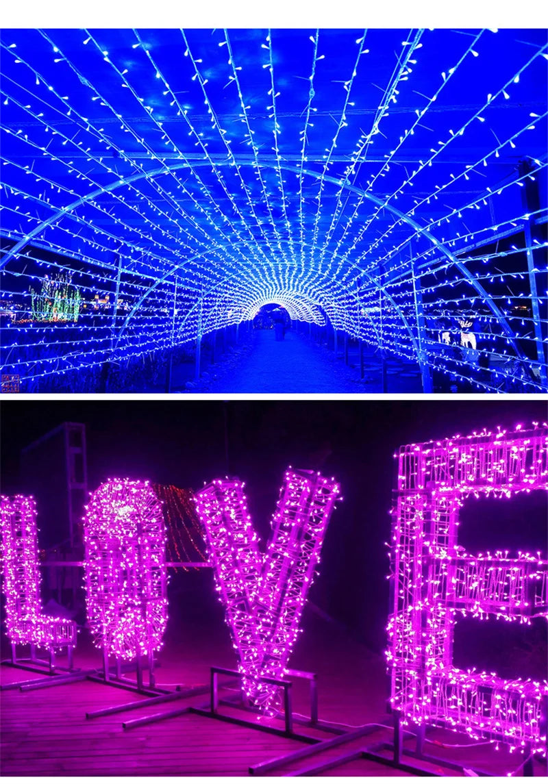 LED Garland String Lights 10M–100M – Waterproof Fairy Lights for Christmas Tree, Wedding, Party, Home & Outdoor Decoration (220V EU Plug)