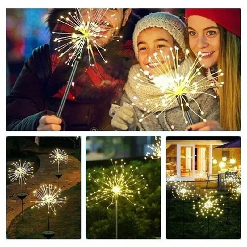1/2/4Pcs Solar LED Firework Fairy Light Outdoor Garden Decoration Lawn Pathway Light For Patio Yard Party Christmas Wedding