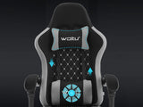 WOLTU Massage Gaming Chair Ergonomic Swivel Computer Gamer Office Chair with Pillow Footrest Adjustable Headrest Lumbar Support