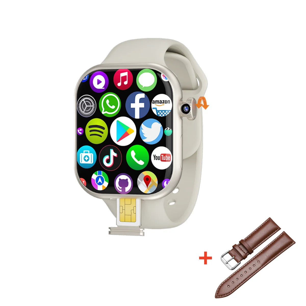 VP29 5G Android Smartwatch – 256GB Storage, 4G/5G LTE SIM, GPS, WiFi, 2.29” 490×580 AMOLED Display, 8MP Rotating Camera Smart Watch