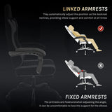 WOLTU Massage Gaming Chair Ergonomic Swivel Computer Gamer Office Chair with Pillow Footrest Adjustable Headrest Lumbar Support