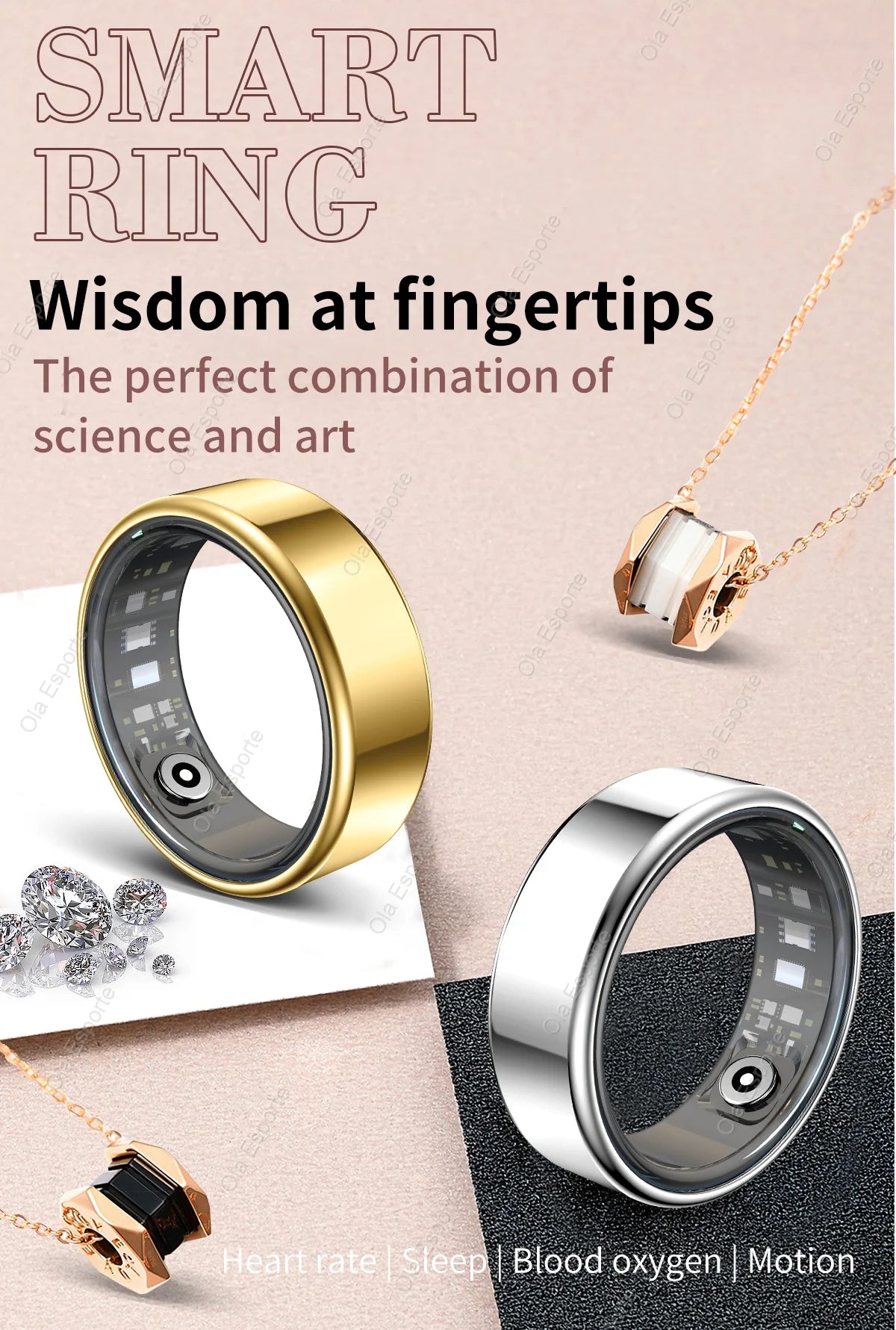 2025 Bluetooth Smart Ring – Heart Rate, Blood Oxygen & Sleep Monitor, Camera Control, 5ATM Waterproof Fitness Smart Ring for Men & Women