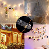 1pc Photo Clip Light String 2/5/10m 20/50/100led 10/30/50Clip Fairy Lights Fairy Lights Bedroom Wall Copper Wire Light String