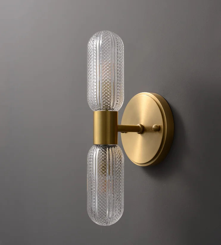 LED Bedroom Wall Lamp Wall Sconces Copper Line Pipe Acrylic Lampshade Indoor Lighting for Living Room Corridor Light Fixture