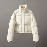 Women’s Lightweight Puffer Jacket – Spring & Autumn Short Bread Coat Down Cotton Parka Outerwear