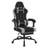 WOLTU Massage Gaming Chair Ergonomic Swivel Computer Gamer Office Chair with Pillow Footrest Adjustable Headrest Lumbar Support
