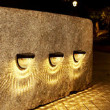 2PCS Solar Wall Lamp, 6LEDs Outdoor Waterproof Solar Light Warm White, for Yard, Garage, Garden, Porch, Fence, Driveway, Railing