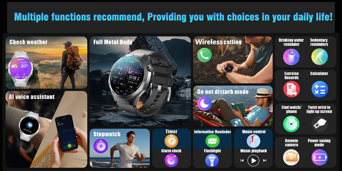 2025 GUHUAVMI GT5 Pro Smart Watch for Men – 1.52” HD AMOLED Display, GPS Motion Tracking, Heart Rate Monitor, Bluetooth Call, IP68 Waterproof Fitness Smartwatch