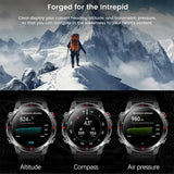 2025 Outdoor Military Smart Watch – Built-in GPS, Compass, Altimeter, Barometer, 3ATM Waterproof Rugged AMOLED Smartwatch with Bluetooth Call