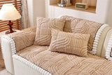 Thicken Plush Sofa Cover Winter Warm Non-slip Straight Couch Cushion Protector Cream Style Couch Slipcovers for Living Room