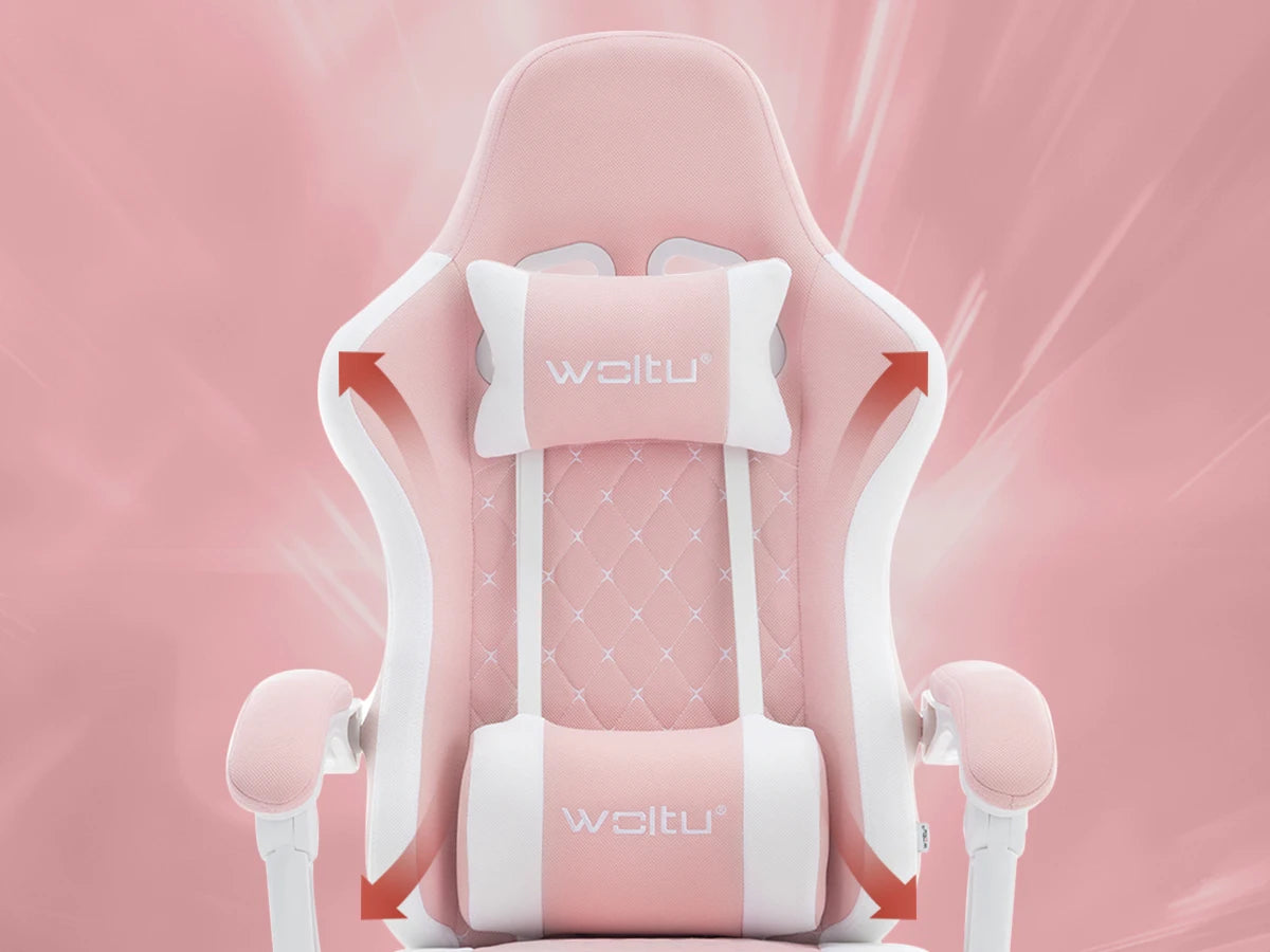 WOLTU Massage Gaming Chair Ergonomic Swivel Computer Gamer Office Chair with Pillow Footrest Adjustable Headrest Lumbar Support