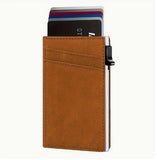 1pc Side Push Pop Up Card Holder, Thin RFID Blocking Card Case, Can Hold 9 Cards