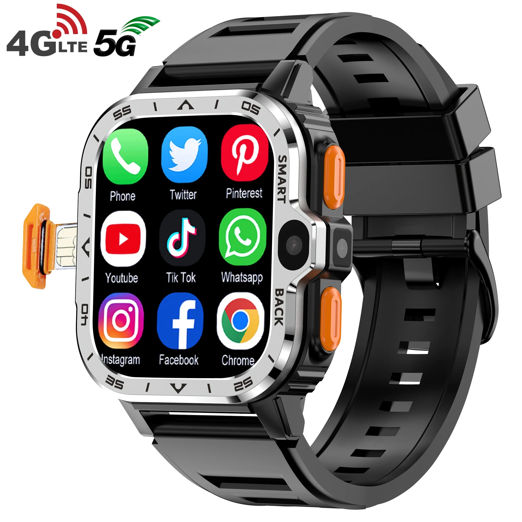 Valdus PGD Android Smart Watch for Men – 4G SIM GPS Smartwatch with Dual HD Cameras, 16GB/64GB Storage, NFC, WiFi & Fast Internet Access