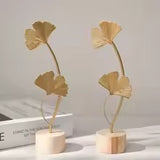 Nordic Gold Ginkgo Leaf Crafts Leaves Sculpture Luxury Living Room Decor Home Decoration Accessories Office Desktop Ornaments