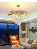 Creative Luxury Crystal Chandelier Rectangular Restaurant Pendant Lights Modern LED Living Room Lamp Lustre Home Elegant Fixture