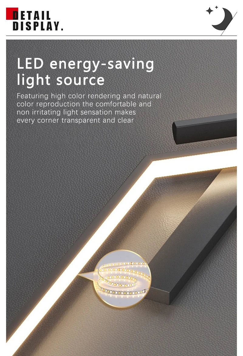 Modern Long Strip LED Wall Lamp – Remote Control Dimmable Wall Light for Living Room, Bedroom, Bedside & Home Interior Decoration