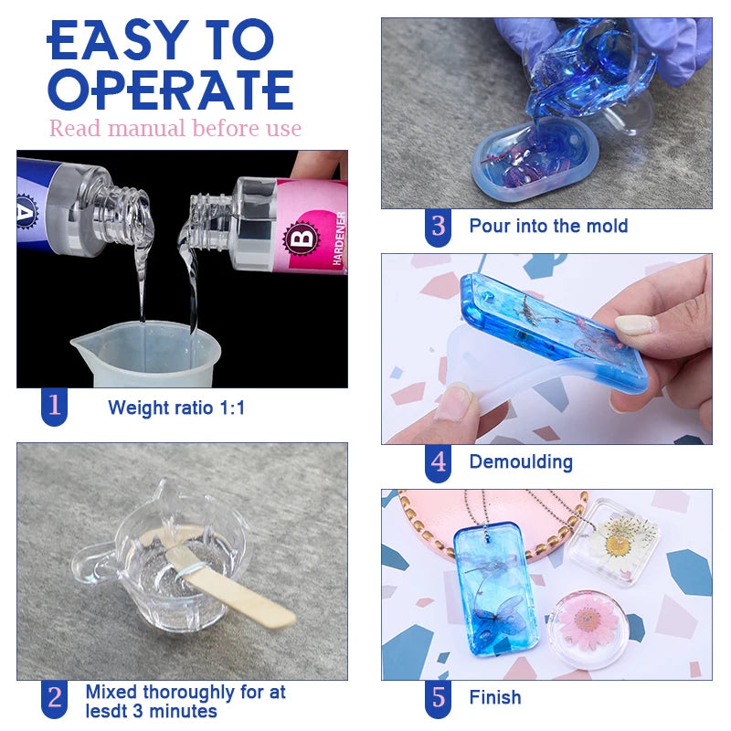 Crystal Clear Epoxy Resin Kit – High Gloss, Bubble-Free Casting & Coating Art Resin for DIY Crafts, Tumblers, Jewelry Making & Wood Projects