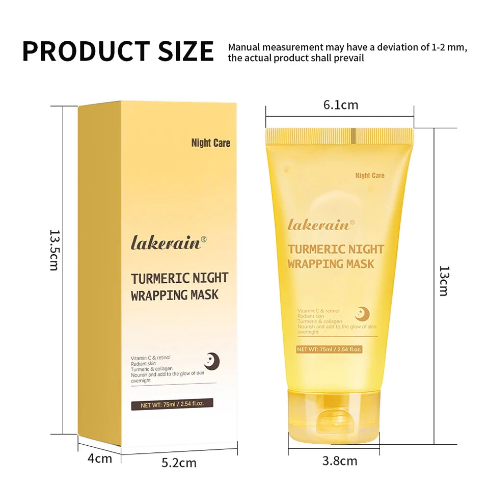 Kojic Acid Turmeric Overnight Wrapping Peel Off Mask Nourishes Hydrolyzed Collagen Glowing Skin Skin Firmnes Korean Skincare