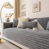 Imitation Rabbit Plush Thickened Winter Sofa Cushion Non-Slip Leather Sofa Full Cover Cover Cloth Towel