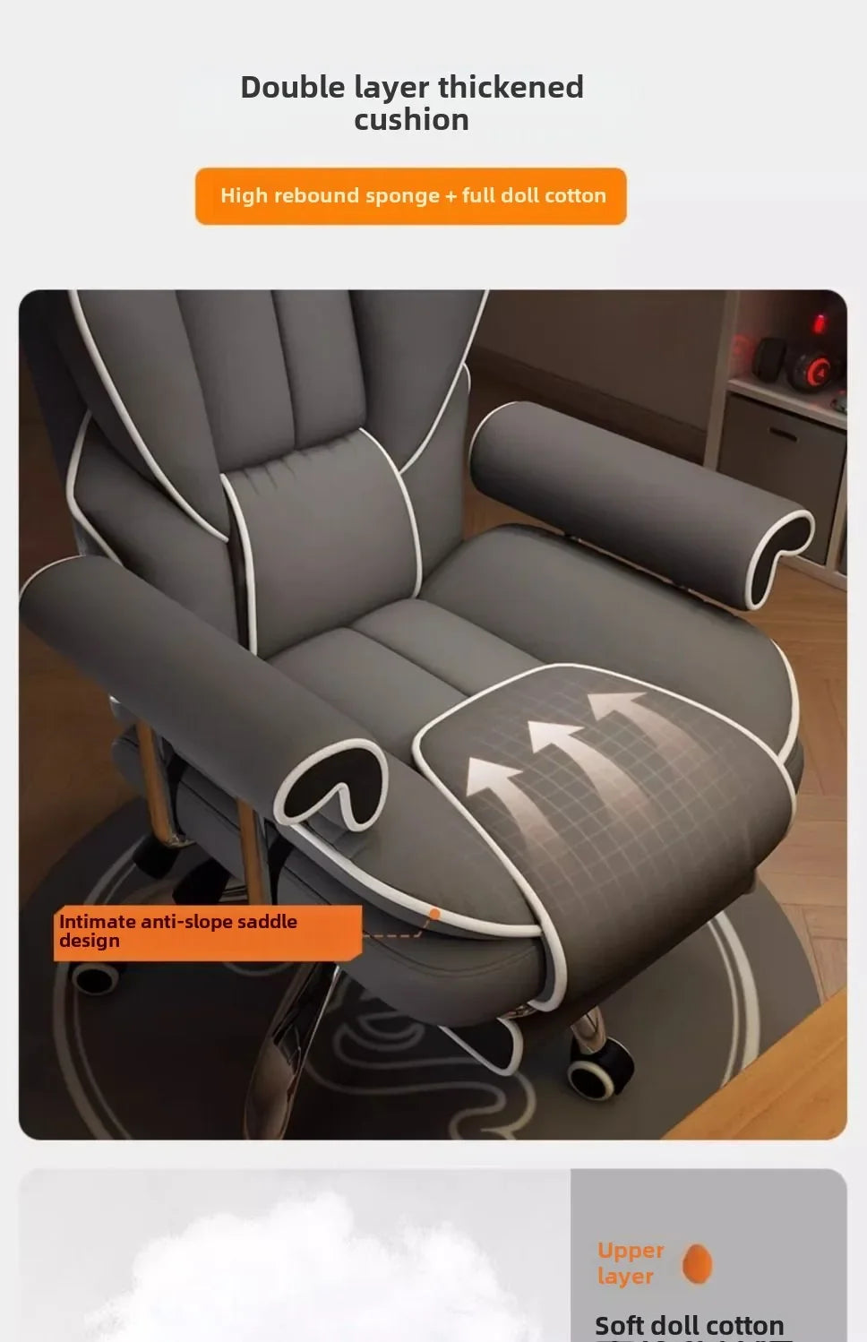 Gaming Chair Boys Comfortable Sedentary Home Computer Game Sofa Office  Study Backrest Reclining