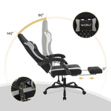 WOLTU Massage Gaming Chair Ergonomic Swivel Computer Gamer Office Chair with Pillow Footrest Adjustable Headrest Lumbar Support