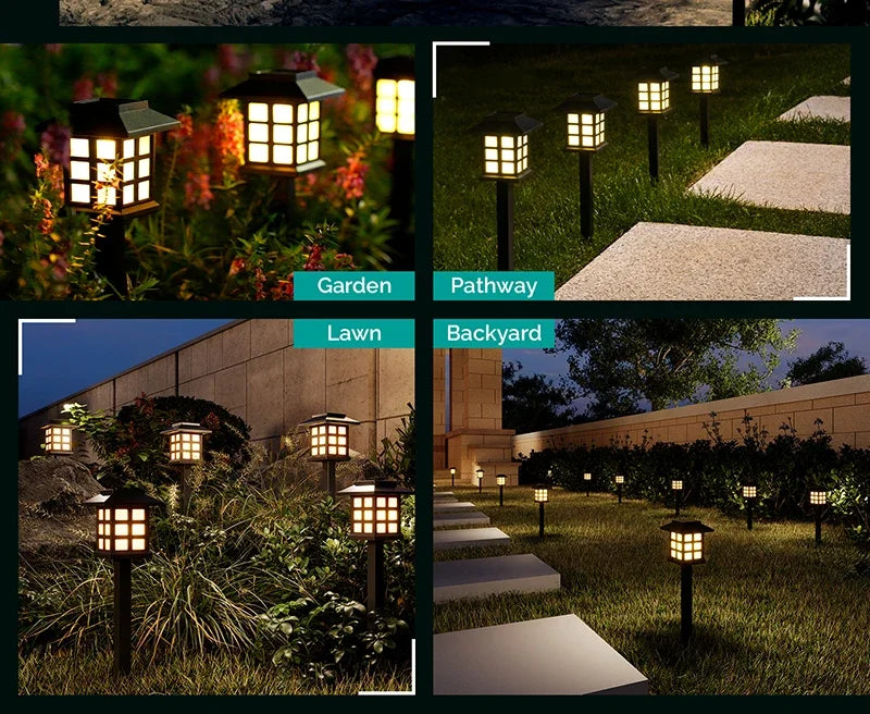 2/4/6/8Pcs Solar LED Pathway Lights Outdoor Waterproof Walkway Garden Decor Street Lamp for Landscape Yard Patio Driveway
