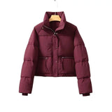 Women’s Lightweight Puffer Jacket – Spring & Autumn Short Bread Coat Down Cotton Parka Outerwear