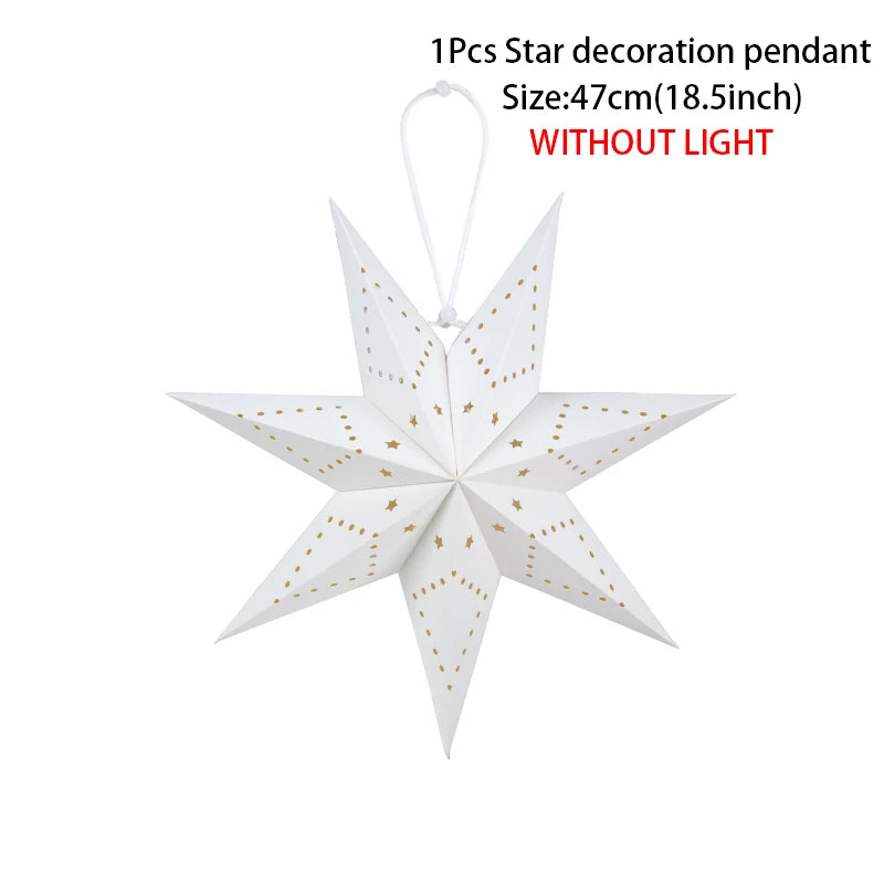 Hollow Star Pack of 4 Hanging Pendant Light Eid Mubarak Ramadan Kareem Decoration 2025 paper Lantern Islamic Muslim Party