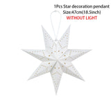 Hollow Star Pack of 4 Hanging Pendant Light Eid Mubarak Ramadan Kareem Decoration 2025 paper Lantern Islamic Muslim Party