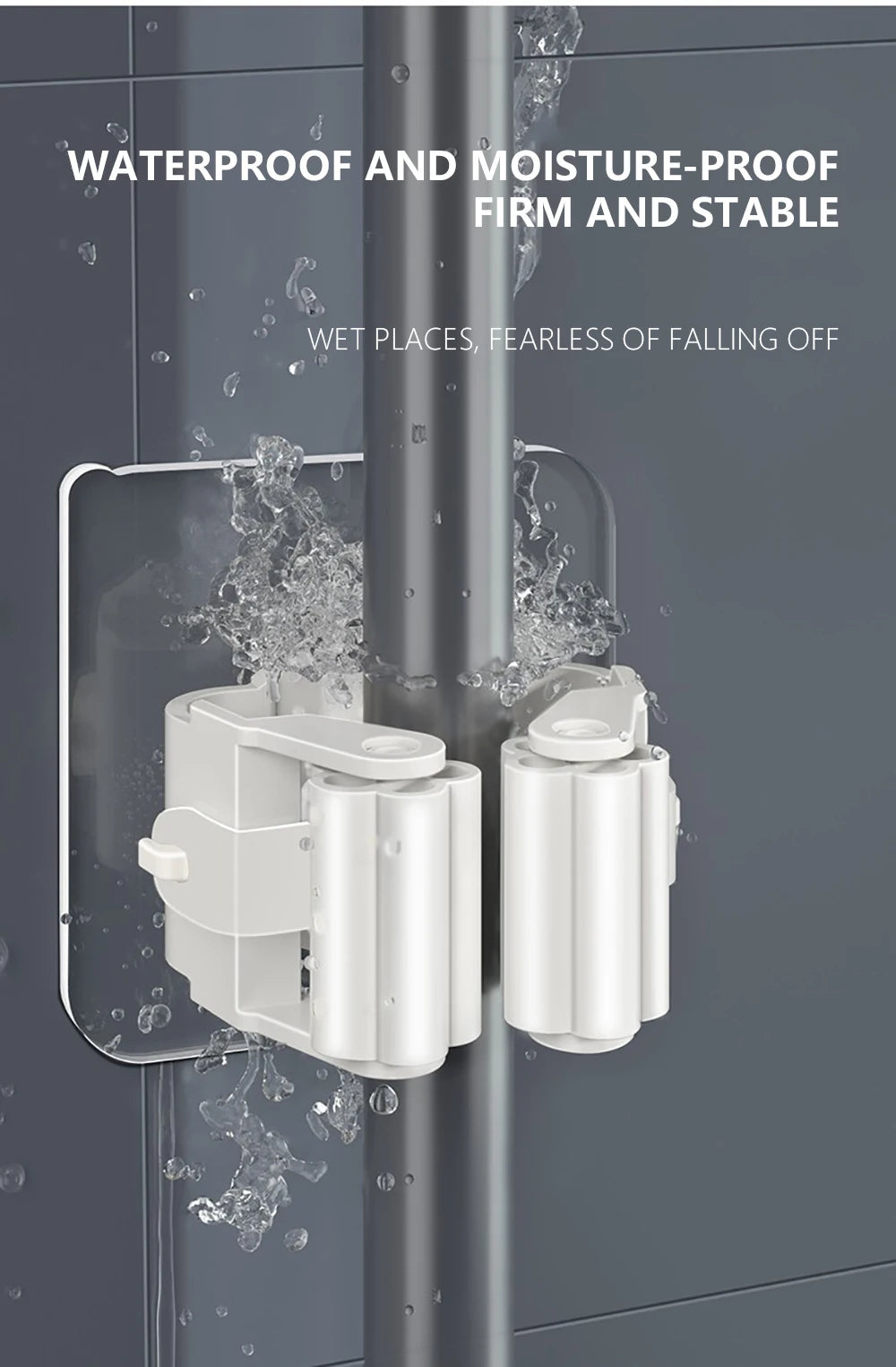 Multi-Purpose Hooks Adhesive Wall Hanging Mop Rack Broom Hanger Hook Kitchen Bathroom Organization Home Organizer Accessories