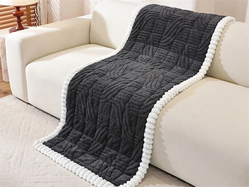Thicken Plush Sofa Cover Winter Warm Non-slip Straight Couch Cushion Protector Cream Style Couch Slipcovers for Living Room