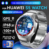 2025 GUHUAVMI GT5 Pro Smart Watch for Men – 1.52” HD AMOLED Display, GPS Motion Tracking, Heart Rate Monitor, Bluetooth Call, IP68 Waterproof Fitness Smartwatch