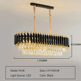 Creative Luxury Crystal Chandelier Rectangular Restaurant Pendant Lights Modern LED Living Room Lamp Lustre Home Elegant Fixture
