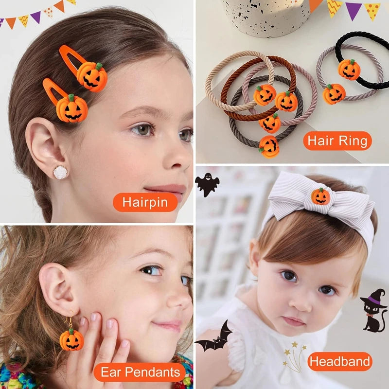 20PCS Halloween Resin Pumpkin Miniatures – Flatback Charms for DIY Crafts, Party Decorations, Home Décor & Gift Ideas